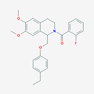 (1-((4-ethylphenoxy)methyl)-6,7-dimethoxy-3,4-dihydroisoquinolin-2(1H)-yl)(2-fluorophenyl)methanone