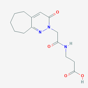 molecular formula C14H19N3O4 B14967194 3-{[2-(3-oxo-3,5,6,7,8,9-hexahydro-2H-cyclohepta[c]pyridazin-2-yl)acetyl]amino}propanoic acid 