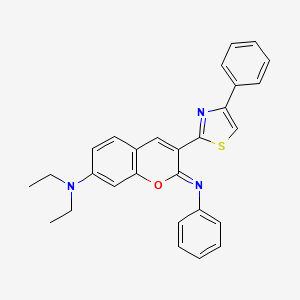 (2Z)-N,N-diethyl-2-(phenylimino)-3-(4-phenyl-1,3-thiazol-2-yl)-2H-chromen-7-amine