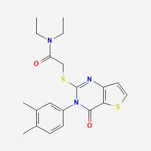 2-{[3-(3,4-dimethylphenyl)-4-oxo-3,4-dihydrothieno[3,2-d]pyrimidin-2-yl]sulfanyl}-N,N-diethylacetamide