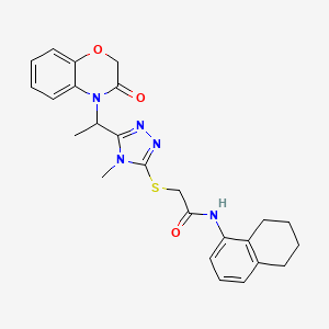 2-({4-methyl-5-[1-(3-oxo-2,3-dihydro-4H-1,4-benzoxazin-4-yl)ethyl]-4H-1,2,4-triazol-3-yl}sulfanyl)-N-(5,6,7,8-tetrahydronaphthalen-1-yl)acetamide