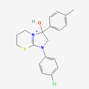 1-(4-chlorophenyl)-3-hydroxy-3-(4-methylphenyl)-2,3,6,7-tetrahydro-5H-imidazo[2,1-b][1,3]thiazin-1-ium