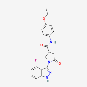 molecular formula C20H19FN4O3 B14967278 N-(4-ethoxyphenyl)-1-(4-fluoro-1H-indazol-3-yl)-5-oxopyrrolidine-3-carboxamide 