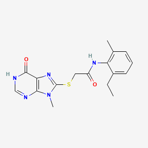 N-(2-ethyl-6-methylphenyl)-2-[(9-methyl-6-oxo-6,9-dihydro-1H-purin-8-yl)sulfanyl]acetamide