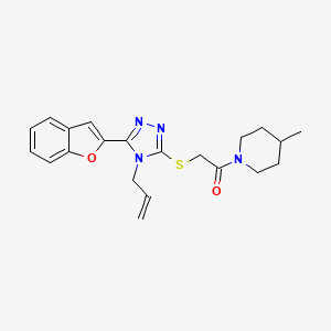 2-{[5-(1-benzofuran-2-yl)-4-(prop-2-en-1-yl)-4H-1,2,4-triazol-3-yl]sulfanyl}-1-(4-methylpiperidin-1-yl)ethanone