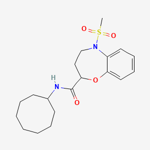 molecular formula C19H28N2O4S B14967313 N-cyclooctyl-5-(methylsulfonyl)-2,3,4,5-tetrahydro-1,5-benzoxazepine-2-carboxamide 