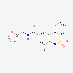 molecular formula C20H18N2O4S B14967321 N-(2-furylmethyl)-6,7-dimethyl-6H-dibenzo[c,e][1,2]thiazine-9-carboxamide 5,5-dioxide 