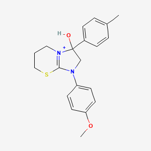 3-hydroxy-1-(4-methoxyphenyl)-3-(4-methylphenyl)-2,3,6,7-tetrahydro-5H-imidazo[2,1-b][1,3]thiazin-1-ium