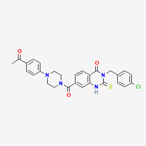 7-[4-(4-acetylphenyl)piperazine-1-carbonyl]-3-[(4-chlorophenyl)methyl]-2-sulfanylidene-1H-quinazolin-4-one