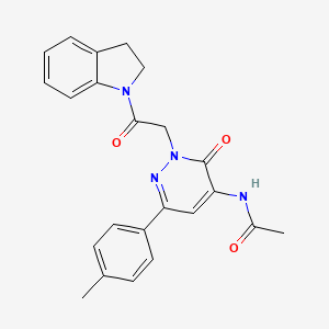 N-{2-[2-(2,3-dihydro-1H-indol-1-yl)-2-oxoethyl]-6-(4-methylphenyl)-3-oxo-2,3-dihydropyridazin-4-yl}acetamide