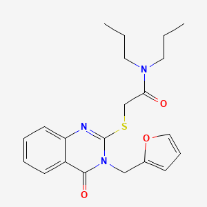 molecular formula C21H25N3O3S B14967379 2-{[3-(furan-2-ylmethyl)-4-oxo-3,4-dihydroquinazolin-2-yl]sulfanyl}-N,N-dipropylacetamide 