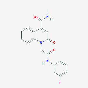 molecular formula C19H16FN3O3 B14967393 1-{2-[(3-fluorophenyl)amino]-2-oxoethyl}-N-methyl-2-oxo-1,2-dihydroquinoline-4-carboxamide 