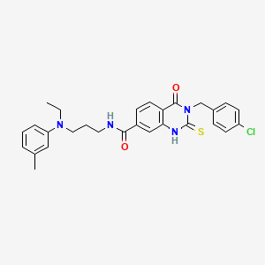 3-[(4-chlorophenyl)methyl]-N-[3-(N-ethyl-3-methylanilino)propyl]-4-oxo-2-sulfanylidene-1H-quinazoline-7-carboxamide