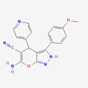 6-Amino-3-(4-methoxyphenyl)-4-(pyridin-4-yl)-2,4-dihydropyrano[2,3-c]pyrazole-5-carbonitrile