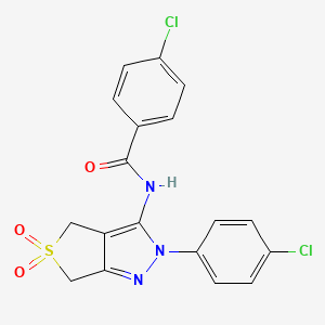 4-chloro-N-(2-(4-chlorophenyl)-5,5-dioxido-4,6-dihydro-2H-thieno[3,4-c]pyrazol-3-yl)benzamide