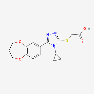 molecular formula C16H17N3O4S B14967435 {[4-cyclopropyl-5-(3,4-dihydro-2H-1,5-benzodioxepin-7-yl)-4H-1,2,4-triazol-3-yl]sulfanyl}acetic acid 