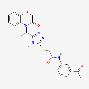 N-(3-Acetylphenyl)-2-({4-methyl-5-[1-(3-oxo-3,4-dihydro-2H-1,4-benzoxazin-4-YL)ethyl]-4H-1,2,4-triazol-3-YL}sulfanyl)acetamide