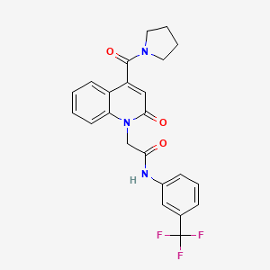 molecular formula C23H20F3N3O3 B14967459 2-[2-oxo-4-(pyrrolidin-1-ylcarbonyl)quinolin-1(2H)-yl]-N-[3-(trifluoromethyl)phenyl]acetamide 