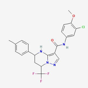 N-(3-chloro-4-methoxyphenyl)-5-(4-methylphenyl)-7-(trifluoromethyl)-4,5,6,7-tetrahydropyrazolo[1,5-a]pyrimidine-3-carboxamide