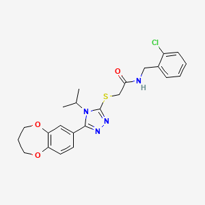 N-(2-chlorobenzyl)-2-{[5-(3,4-dihydro-2H-1,5-benzodioxepin-7-yl)-4-(propan-2-yl)-4H-1,2,4-triazol-3-yl]sulfanyl}acetamide