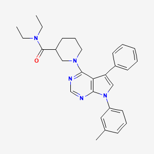 N,N-diethyl-1-[7-(3-methylphenyl)-5-phenyl-7H-pyrrolo[2,3-d]pyrimidin-4-yl]piperidine-3-carboxamide