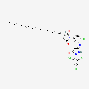 2,5-Pyrrolidinedione, 1-(4-chloro-3-((4,5-dihydro-5-oxo-1-(2,4,6-trichlorophenyl)-1H-pyrazol-3-yl)amino)phenyl)-3-(1-octadecen-1-yl)-