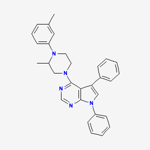 4-[3-methyl-4-(3-methylphenyl)piperazin-1-yl]-5,7-diphenyl-7H-pyrrolo[2,3-d]pyrimidine