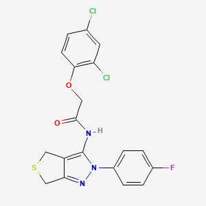 molecular formula C19H14Cl2FN3O2S B14967599 2-(2,4-dichlorophenoxy)-N-(2-(4-fluorophenyl)-4,6-dihydro-2H-thieno[3,4-c]pyrazol-3-yl)acetamide 