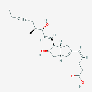 molecular formula C23H32O4 B149676 (Z)-5-[(3aS,5R,6R,6aS)-5-hydroxy-6-[(E,3S,4S)-3-hydroxy-4-methylnon-1-en-6-ynyl]-1,3a,4,5,6,6a-hexahydropentalen-2-yl]pent-4-enoic acid CAS No. 130273-99-3