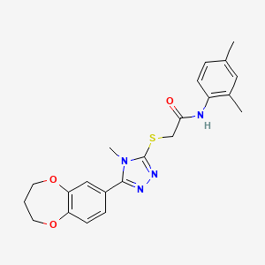 2-{[5-(3,4-dihydro-2H-1,5-benzodioxepin-7-yl)-4-methyl-4H-1,2,4-triazol-3-yl]sulfanyl}-N-(2,4-dimethylphenyl)acetamide