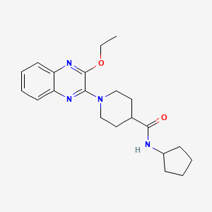 molecular formula C21H28N4O2 B14967606 N-cyclopentyl-1-(3-ethoxyquinoxalin-2-yl)piperidine-4-carboxamide 