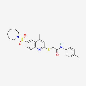 2-{[6-(Azepane-1-sulfonyl)-4-methylquinolin-2-YL]sulfanyl}-N-(4-methylphenyl)acetamide