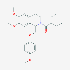 1-(6,7-dimethoxy-1-((4-methoxyphenoxy)methyl)-3,4-dihydroisoquinolin-2(1H)-yl)-2-ethylbutan-1-one