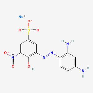 molecular formula C12H10N5NaO6S B1496767 Sodium 3-((2,4-diaminophenyl)azo)-4-hydroxy-5-nitrobenzenesulphonate CAS No. 6054-81-5