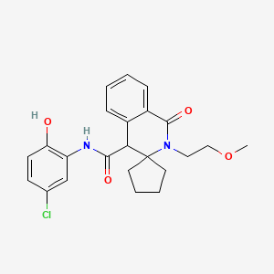 molecular formula C23H25ClN2O4 B14967689 N-(5-chloro-2-hydroxyphenyl)-2'-(2-methoxyethyl)-1'-oxo-1',4'-dihydro-2'H-spiro[cyclopentane-1,3'-isoquinoline]-4'-carboxamide 