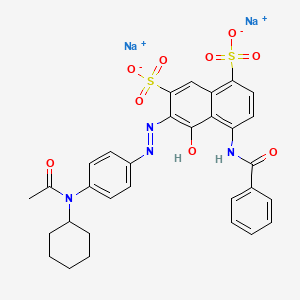 1,7-Naphthalenedisulfonic acid, 6-(2-(4-(acetylcyclohexylamino)phenyl)diazenyl)-4-(benzoylamino)-5-hydroxy-, sodium salt (1:2)