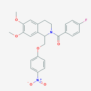 (6,7-dimethoxy-1-((4-nitrophenoxy)methyl)-3,4-dihydroisoquinolin-2(1H)-yl)(4-fluorophenyl)methanone