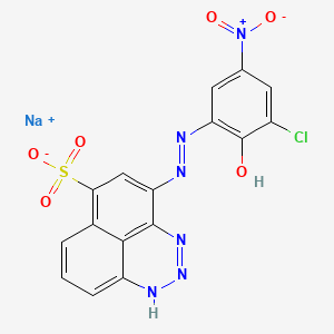 1H-Naphtho(1,8-de)-1,2,3-triazine-6-sulfonic acid, 4-((3-chloro-2-hydroxy-5-nitrophenyl)azo)-, monosodium salt