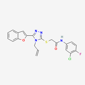 molecular formula C21H16ClFN4O2S B14967715 2-{[5-(1-benzofuran-2-yl)-4-(prop-2-en-1-yl)-4H-1,2,4-triazol-3-yl]sulfanyl}-N-(3-chloro-4-fluorophenyl)acetamide 