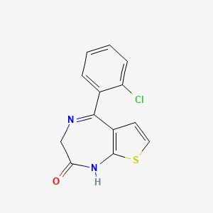 B1496774 5-(2-Chlorophenyl)-1,3-dihydro-2H-thieno(2,3-e)(1,4)diazepin-2-one CAS No. 36811-58-2