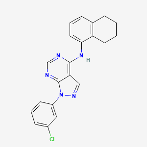 molecular formula C21H18ClN5 B14967750 1-(3-chlorophenyl)-N-(5,6,7,8-tetrahydronaphthalen-1-yl)-1H-pyrazolo[3,4-d]pyrimidin-4-amine 