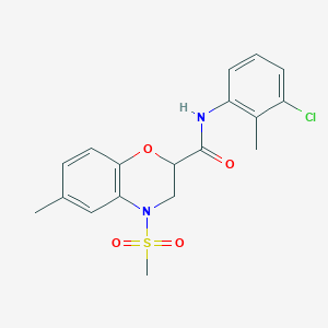 N-(3-chloro-2-methylphenyl)-6-methyl-4-(methylsulfonyl)-3,4-dihydro-2H-1,4-benzoxazine-2-carboxamide