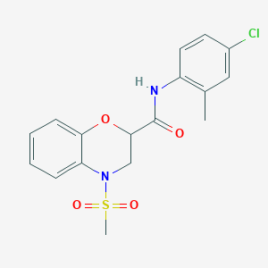 N-(4-chloro-2-methylphenyl)-4-(methylsulfonyl)-3,4-dihydro-2H-1,4-benzoxazine-2-carboxamide