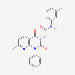 2-(5,7-dimethyl-2,4-dioxo-1-phenyl-1,4-dihydropyrido[2,3-d]pyrimidin-3(2H)-yl)-N-methyl-N-(3-methylphenyl)acetamide