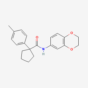 molecular formula C21H23NO3 B14967818 N-(2,3-dihydro-1,4-benzodioxin-6-yl)-1-(4-methylphenyl)cyclopentanecarboxamide 