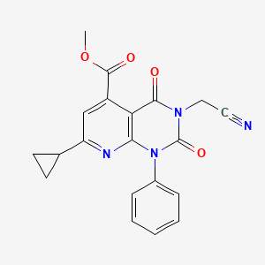 Methyl 3-(cyanomethyl)-7-cyclopropyl-2,4-dioxo-1-phenyl-1,2,3,4-tetrahydropyrido[2,3-d]pyrimidine-5-carboxylate