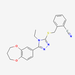 2-({[5-(3,4-dihydro-2H-1,5-benzodioxepin-7-yl)-4-ethyl-4H-1,2,4-triazol-3-yl]sulfanyl}methyl)benzonitrile