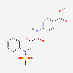 methyl 4-({[4-(methylsulfonyl)-3,4-dihydro-2H-1,4-benzoxazin-2-yl]carbonyl}amino)benzoate