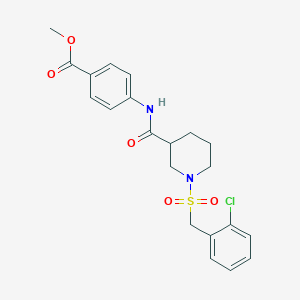 molecular formula C21H23ClN2O5S B14967908 Methyl 4-[({1-[(2-chlorobenzyl)sulfonyl]piperidin-3-yl}carbonyl)amino]benzoate 