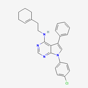 7-(4-chlorophenyl)-N-[2-(cyclohex-1-en-1-yl)ethyl]-5-phenyl-7H-pyrrolo[2,3-d]pyrimidin-4-amine